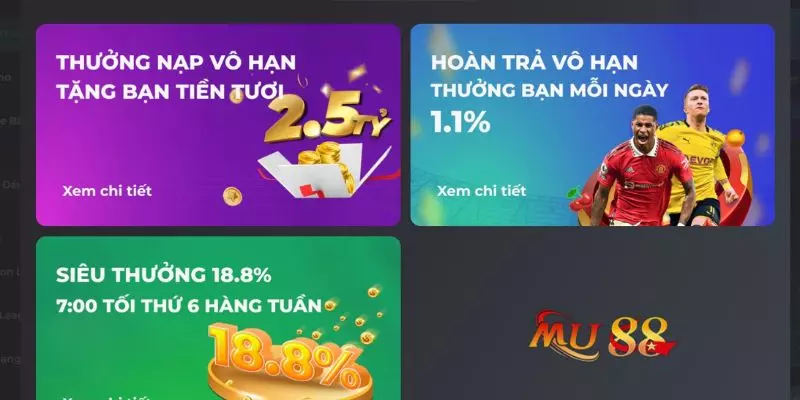 Tổng quan về khuyến mãi hoàn trả MU88 được quan tâm hiện nay